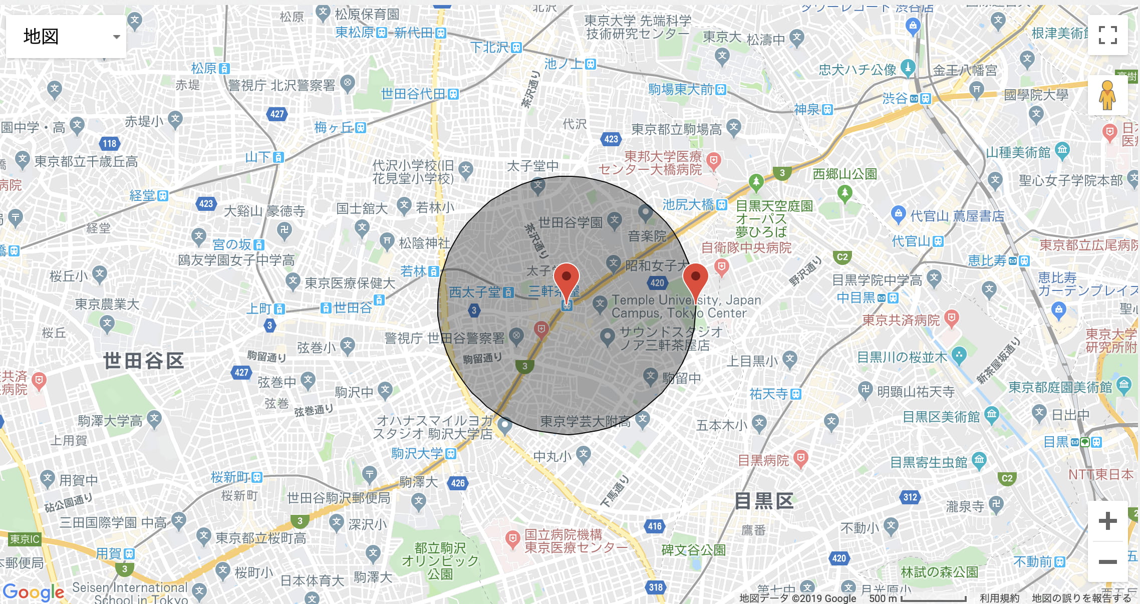 三軒茶屋_map