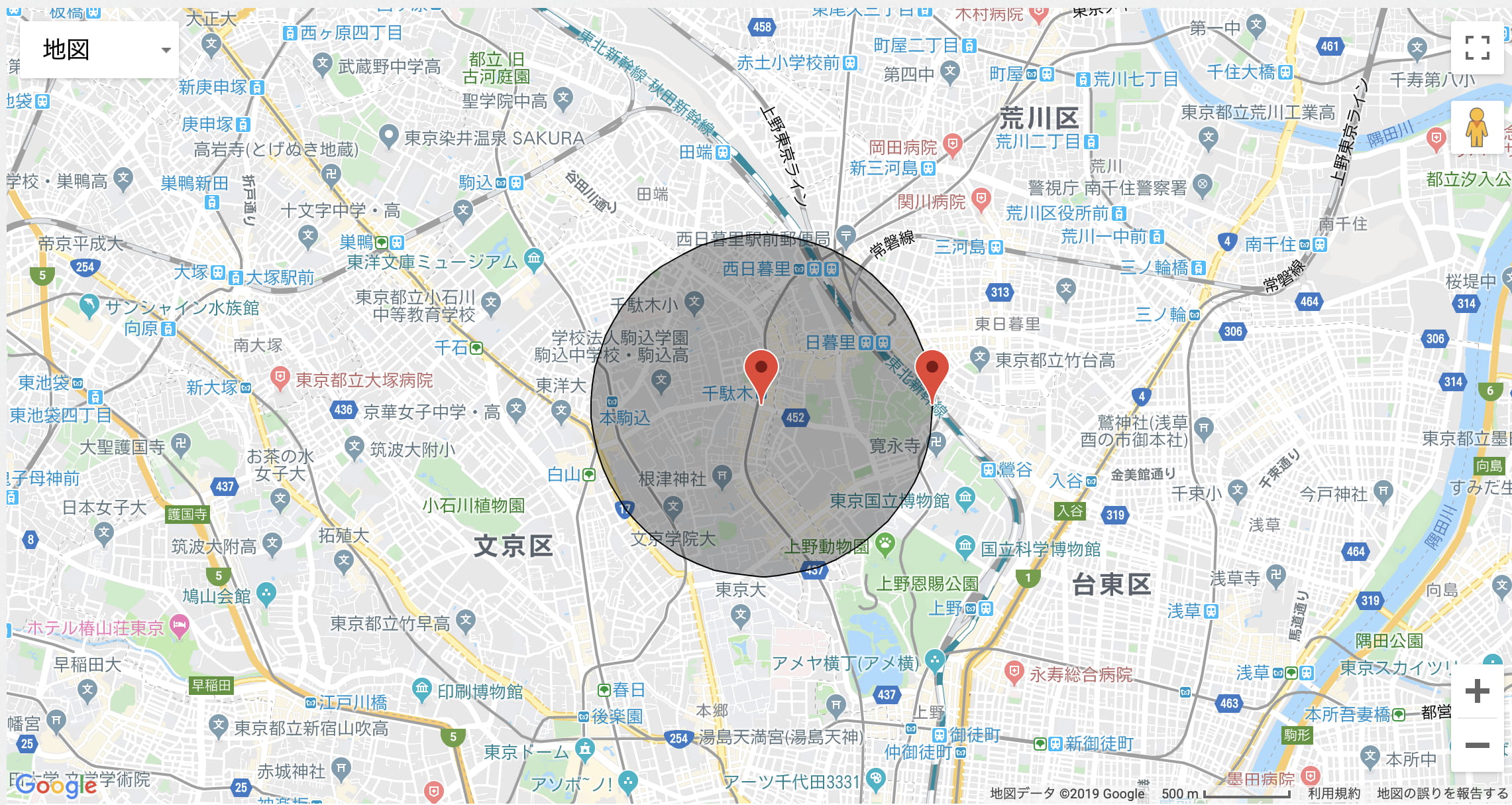 千駄木_map